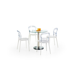 CYRYL asztal, kerek, szín: üveg/króm