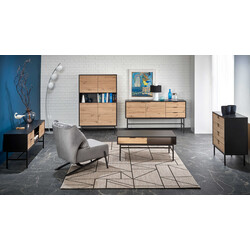 MURANO KM-2 komód, szín: artisan tölgy/fekete